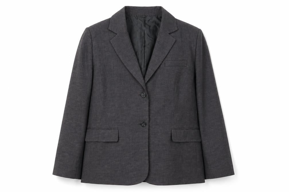 Front view of ASOS Design Women's Grey Suit Jacket, size 16, Lined, New