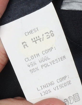 Hugo James Men's Black Blazer, Size 44R, Classic Style