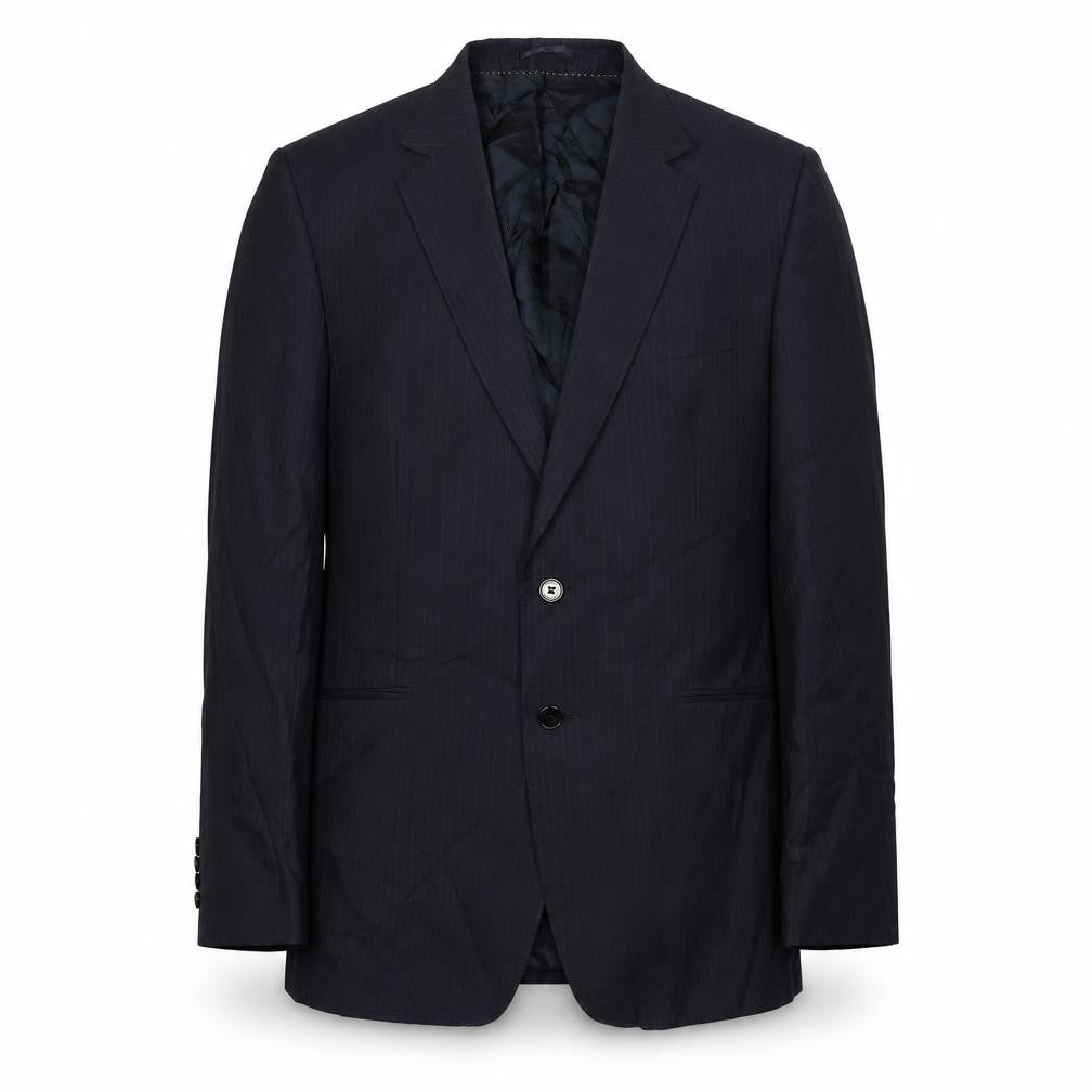 Front view of Jaeger Men's Blue Blazer 40R Single-Breasted Wool