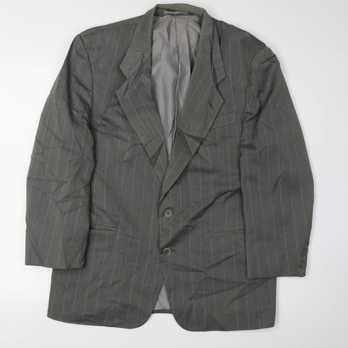 Gurteen Men's Grey Striped Blazer 40S Polyester Wool