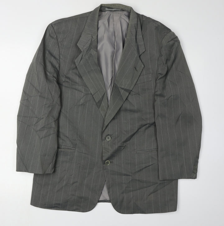 Gurteen Men's Grey Striped Blazer 40S Polyester Wool