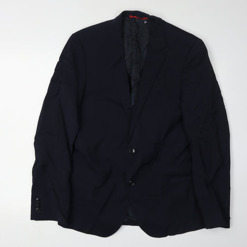 Hugo Boss Men's Blue Wool Blazer, Size 38L, Formal Jacket