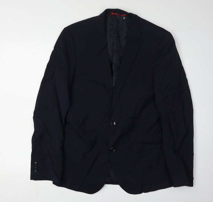 Hugo Boss Men's Blue Wool Blazer, Size 38L, Formal Jacket