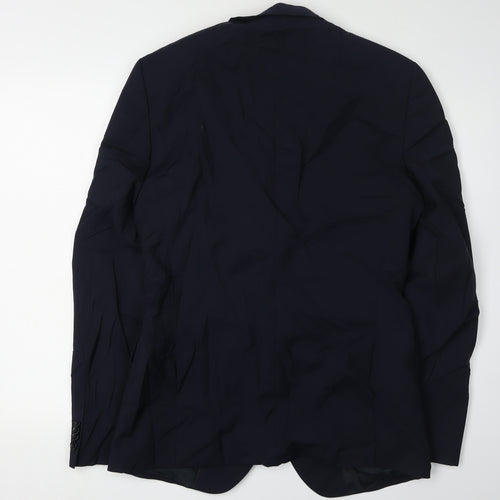 Hugo Boss Men's Blue Wool Blazer, Size 38L, Formal Jacket