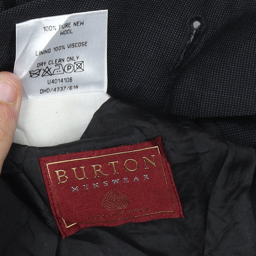 Burton Menswear Black Blazer, Men, Size 44S