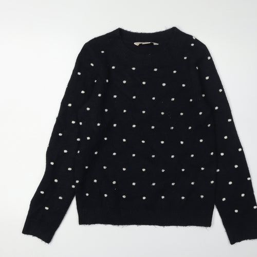 Mauvette Women's Black Polka Dot Pullover Jumper Size 10