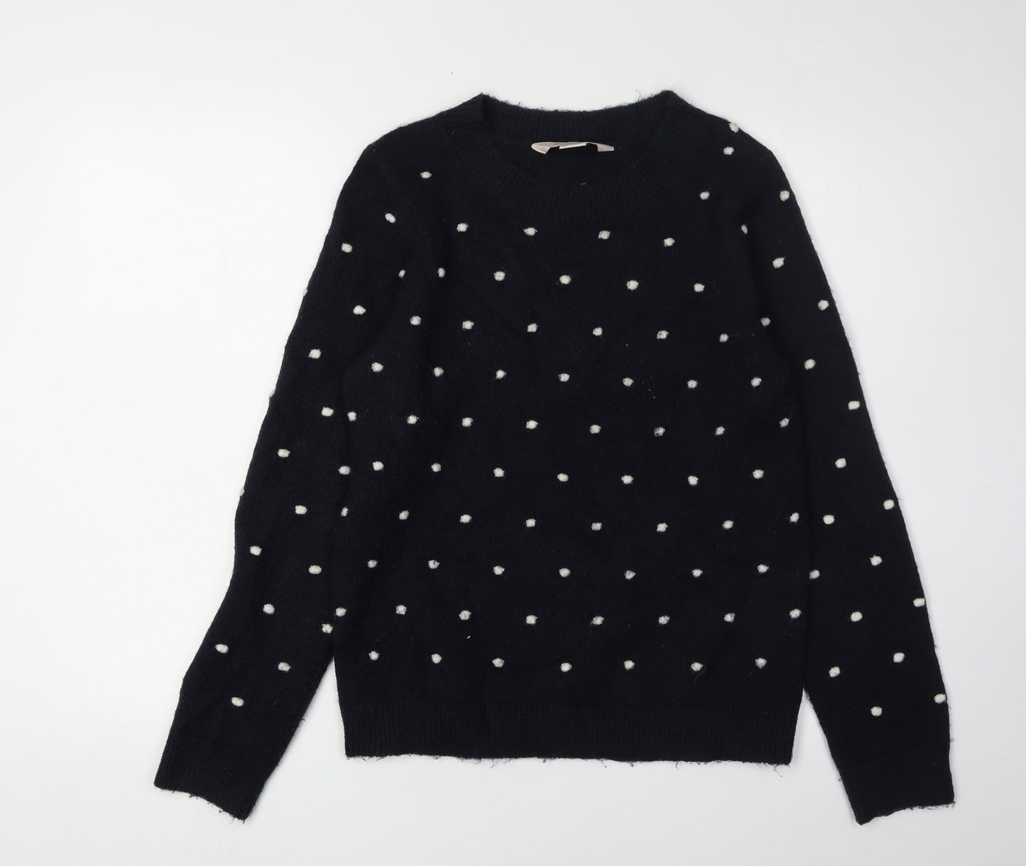 Mauvette Women's Black Polka Dot Pullover Jumper Size 10