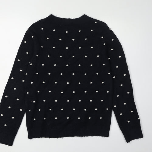 Mauvette Women's Black Polka Dot Pullover Jumper Size 10