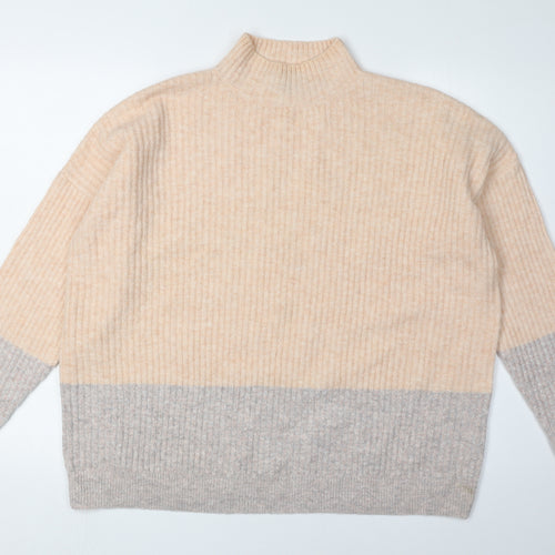 Marks and Spencer Women’s Beige Ribbed Pullover Medium