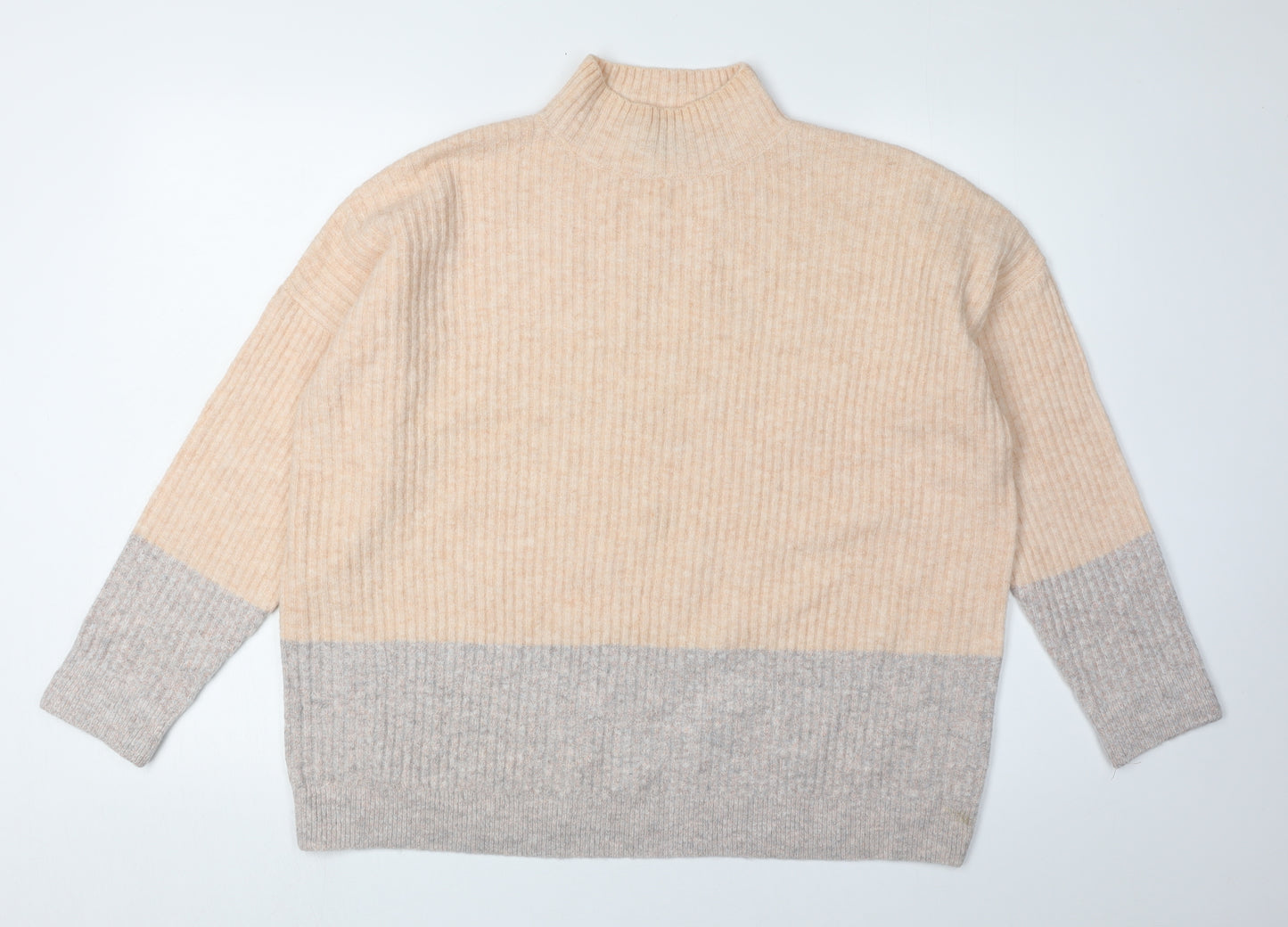 Marks and Spencer Women’s Beige Ribbed Pullover Medium