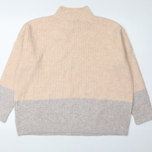 Marks and Spencer Women’s Beige Ribbed Pullover Medium