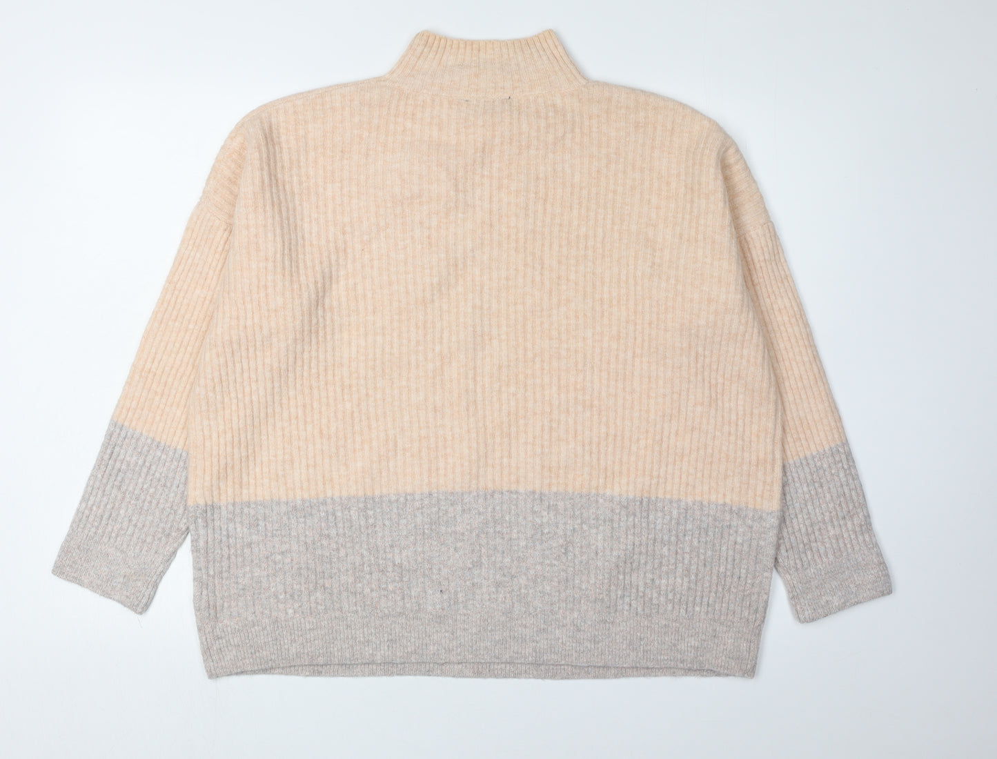 Marks and Spencer Women’s Beige Ribbed Pullover Medium