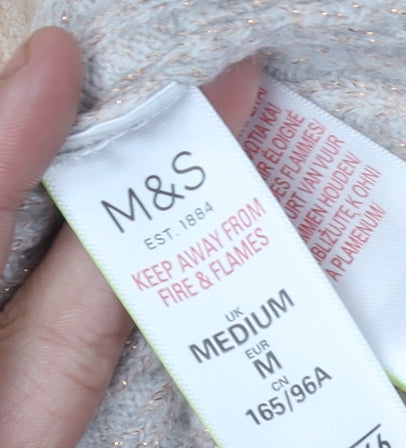 Marks and Spencer Women’s Beige Ribbed Pullover Medium