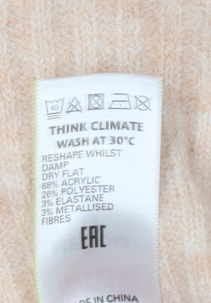 Marks and Spencer Women’s Beige Ribbed Pullover Medium