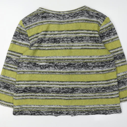 Per Una Women's Green Striped Cardigan L Casual