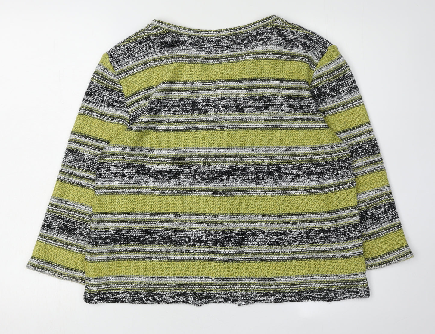 Per Una Women's Green Striped Cardigan L Casual
