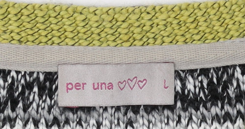 Per Una Women's Green Striped Cardigan L Casual
