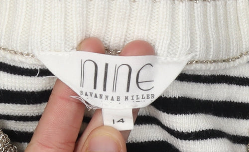 Nine Savannah Miller Women's Stripe Pullover Jumper Size 14