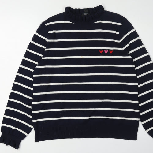 M&Co Women’s Blue Striped Pullover Jumper Size 16