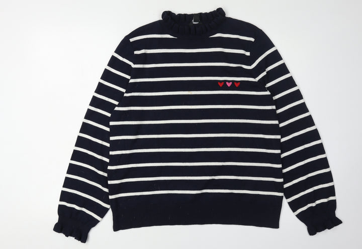 M&Co Women’s Blue Striped Pullover Jumper Size 16