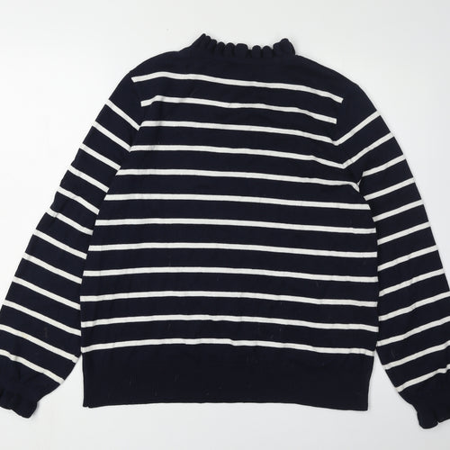 M&Co Women’s Blue Striped Pullover Jumper Size 16