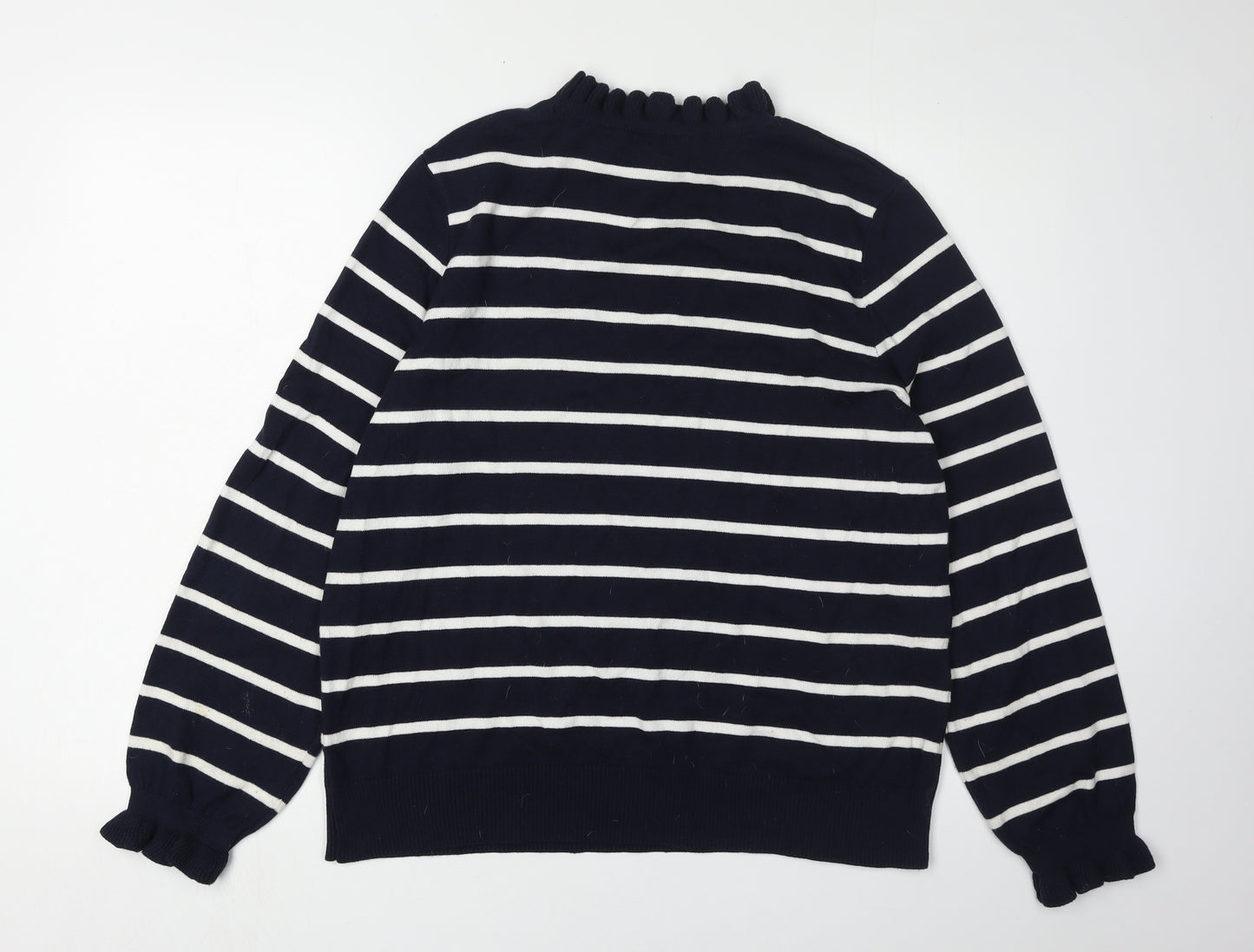 M&Co Women’s Blue Striped Pullover Jumper Size 16