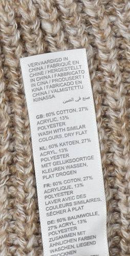 Fat Face Women's Beige Mock Neck Jumper Size 14