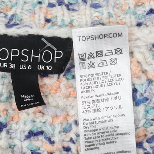 Topshop Women's Multicoloured Chunky Pullover Jumper Size 10