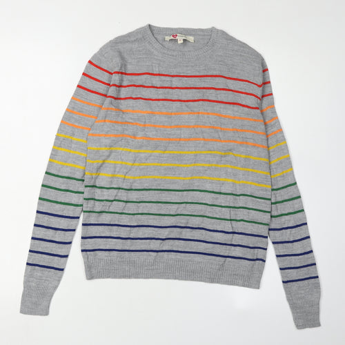 Koton Women's Multicoloured Striped Pullover Jumper S