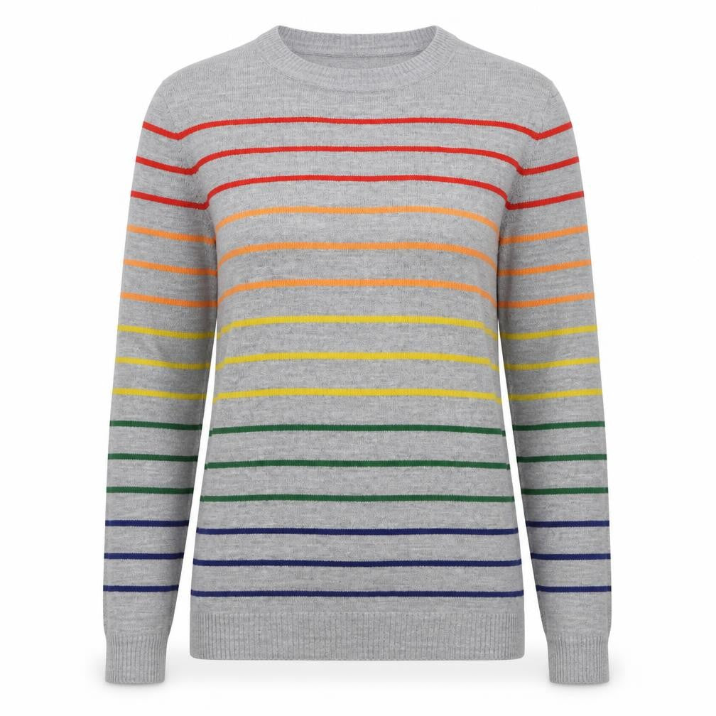 Front view of Koton Women's Multicoloured Striped jumper S