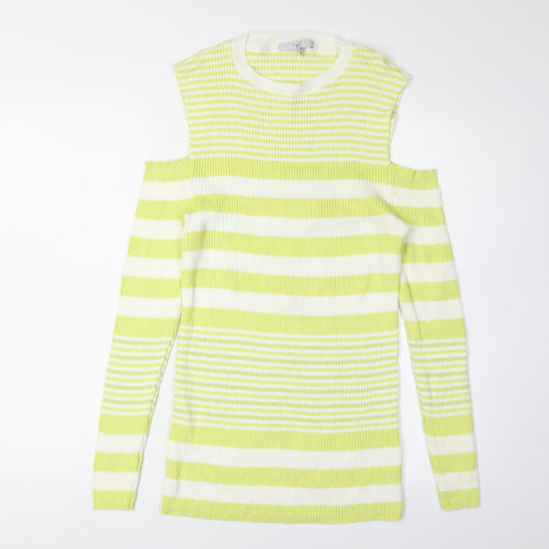 Next Women's Green Stripe Pullover Jumper Size 20