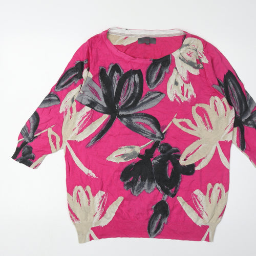 Next Women's Pink Floral Pullover Jumper UK 12