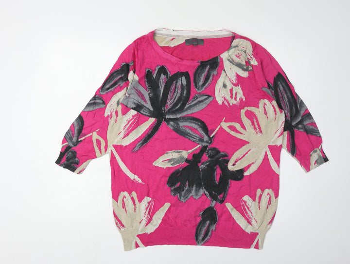 Next Women's Pink Floral Pullover Jumper UK 12