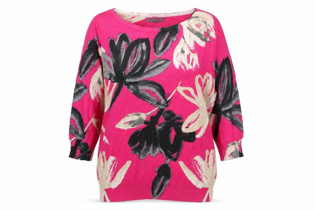 Front view of Next Women's Pink Floral jumper UK 12