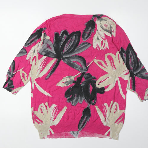 Next Women's Pink Floral Pullover Jumper UK 12