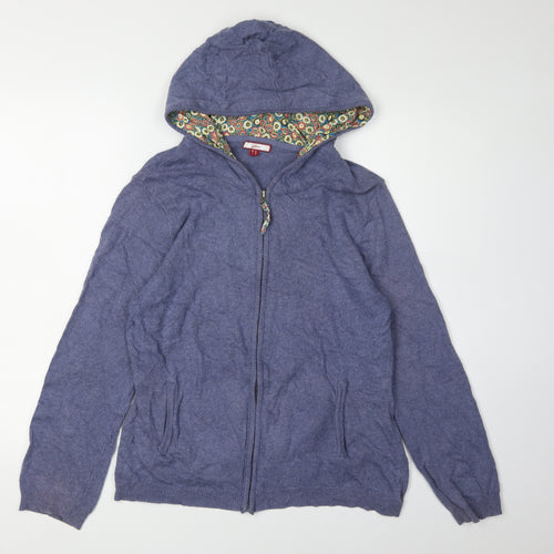 Joe Browns Women's Blue Full Zip Hooded Jumper Size 14