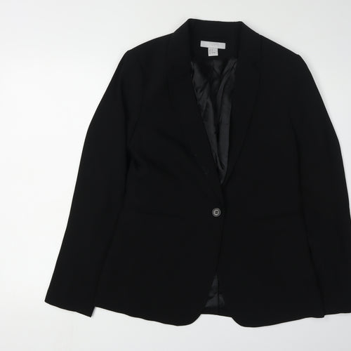 H&M Women’s Black Blazer, Size 10, Lined, Business