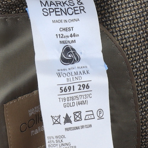 Marks and Spencer Men's Brown Wool Blazer, 44R