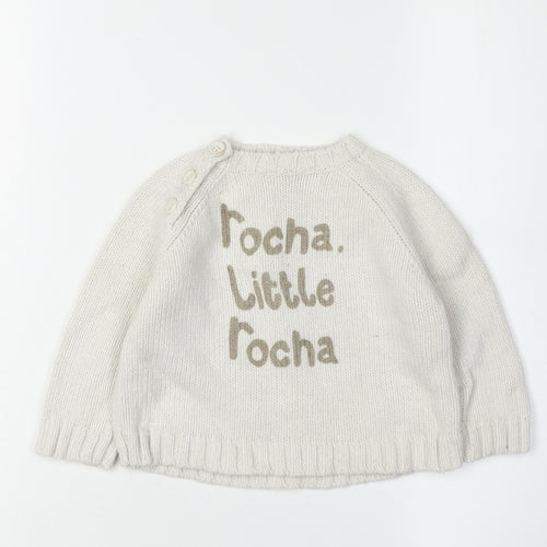 Rocha Little Rocha Ivory Jumper 6-9 Months Unisex Knit Pullover