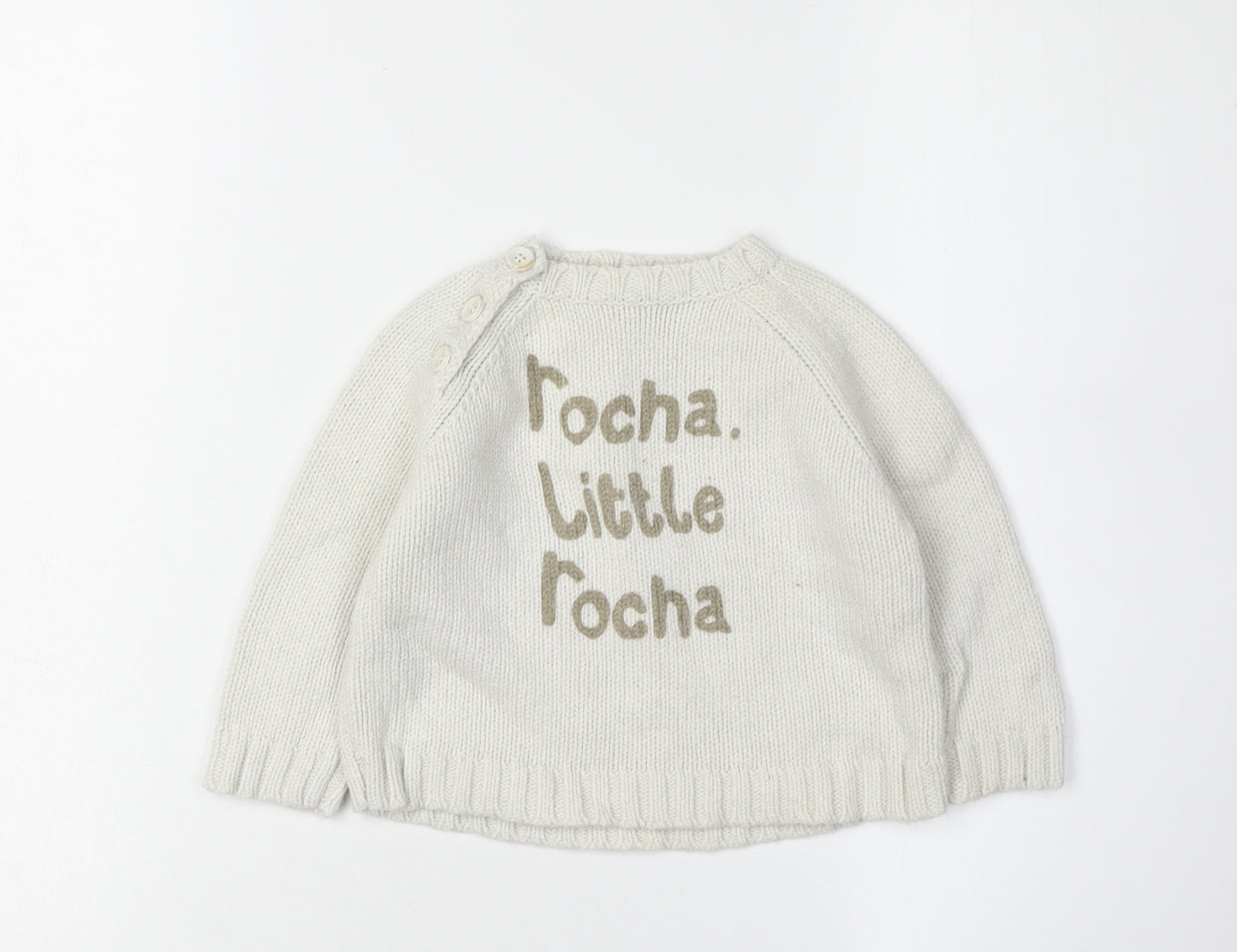 Rocha Little Rocha Ivory Jumper 6-9 Months Unisex Knit Pullover