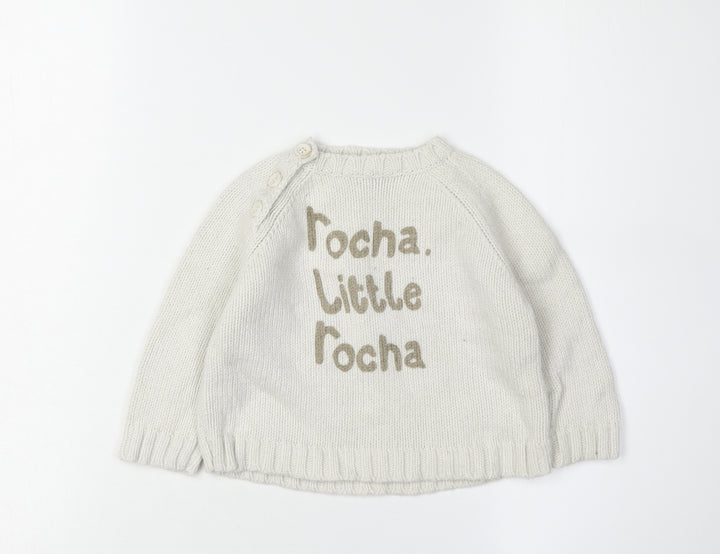 Rocha Little Rocha Ivory Jumper 6-9 Months Unisex Knit Pullover