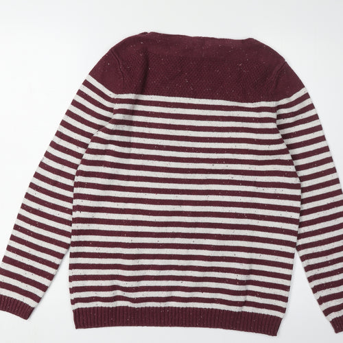 Fat Face Women's Red Striped Pullover Jumper Size 14