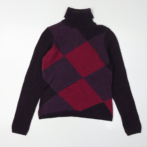 Racing Green Women's Multicoloured Roll Neck Jumper Size 12