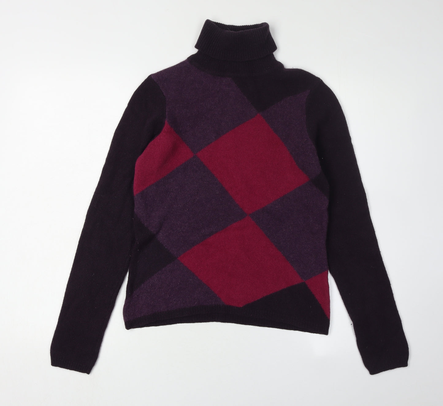 Racing Green Women's Multicoloured Roll Neck Jumper Size 12