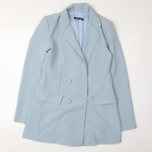 Boohoo Women's Blue Blazer UK 12 Double Breasted