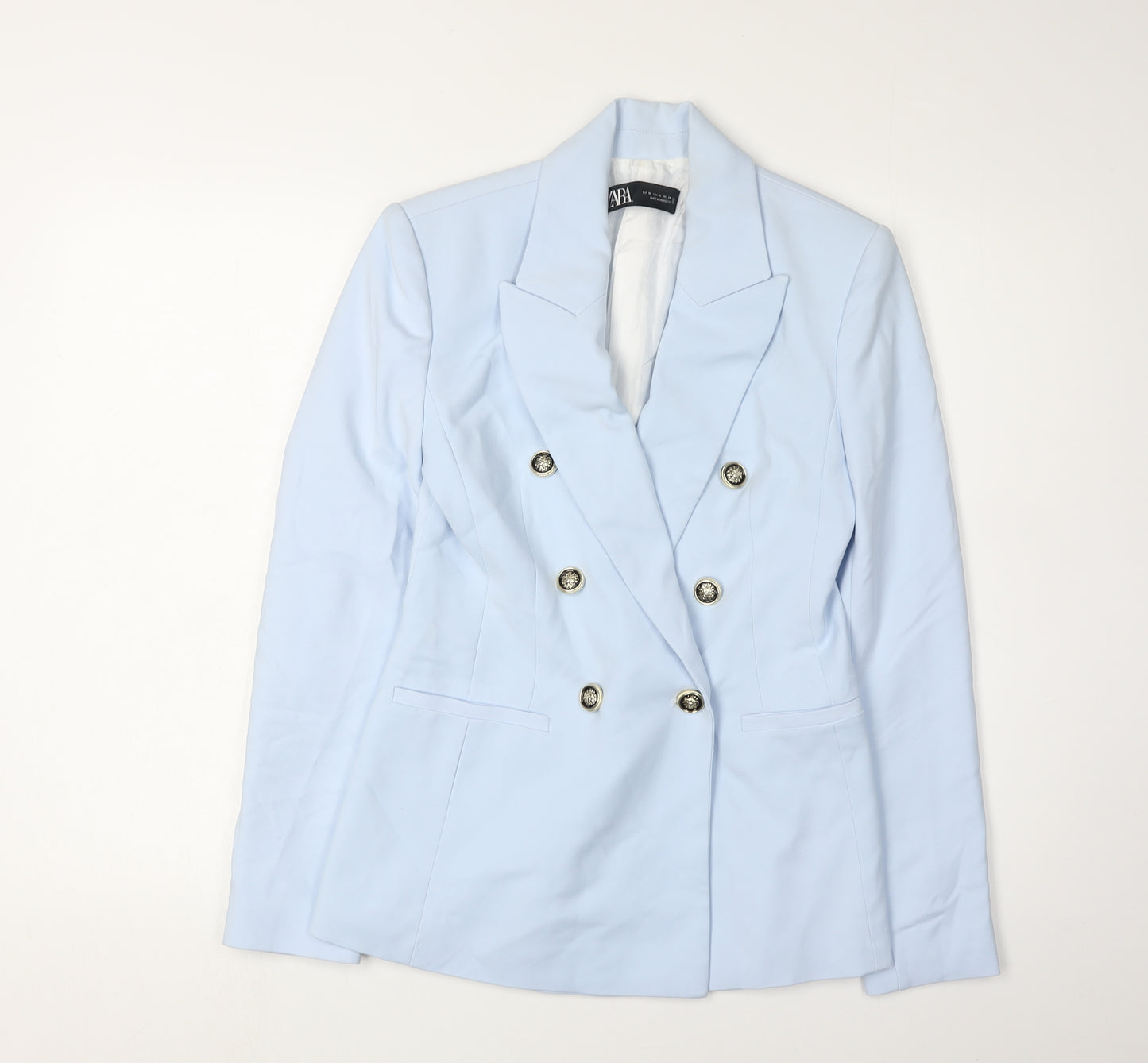 Zara Women's Blue XS Double-Breasted Blazer