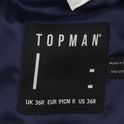 Topman Men's Blue Blazer, Size 36, Notch Lapel
