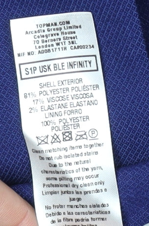 Topman Men's Blue Blazer, Size 36, Notch Lapel