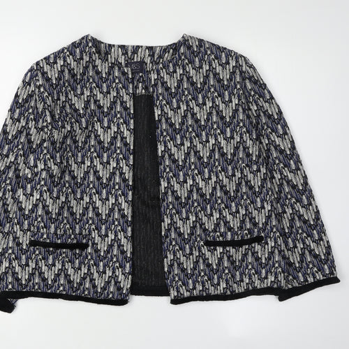 Marks and Spencer Women's Blue Geometric Jacket Size 16
