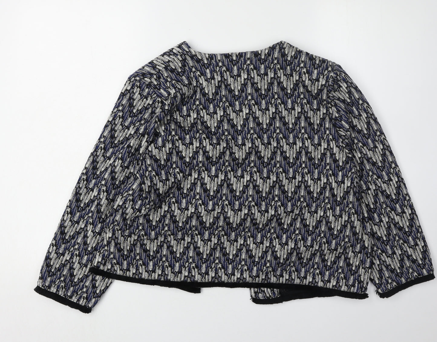 Marks and Spencer Women's Blue Geometric Jacket Size 16
